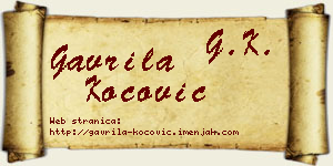 Gavrila Kočović vizit kartica